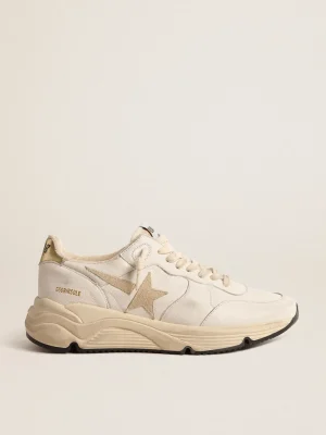 Store Running Sole LTD de napa com estrela de suede e talão dourado MULHER Running Sole