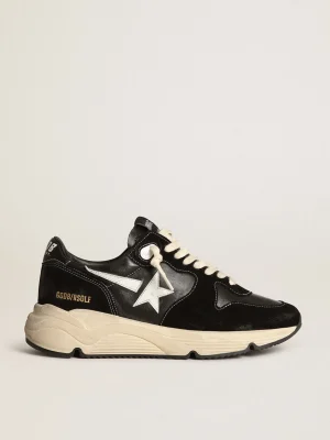 New Running Sole Masculino de napa e suede pretos com estrela branca Running Sole