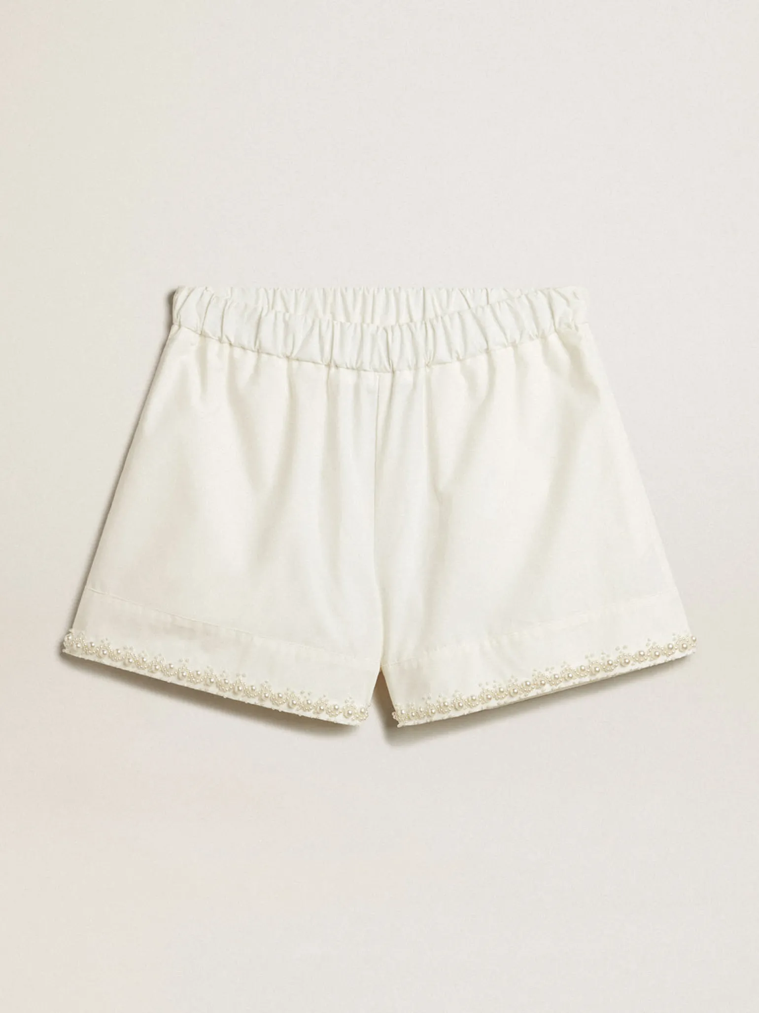 Best Short de algodão com bordado de pérolas MULHER Beachwear | Saias e Shorts