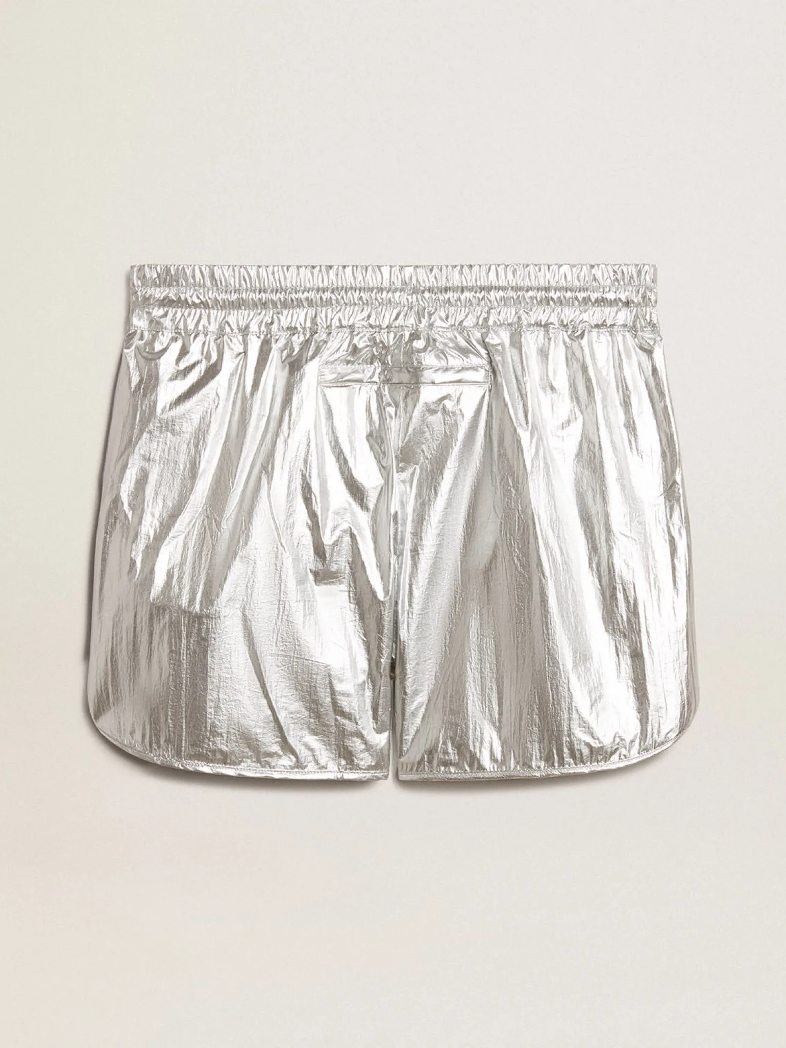 Discount Short de corrida masculino de tecido prateado Jeans e calças