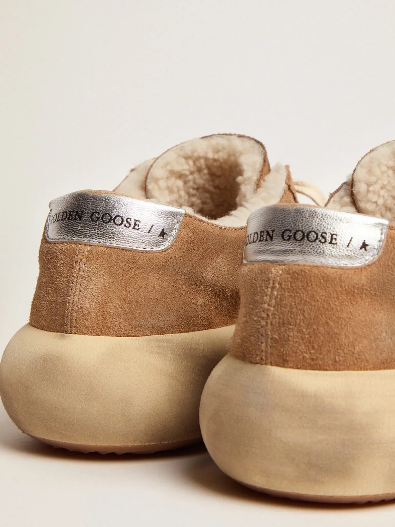 Fashion Space-Star masculino de suede cor tabaco e forro de shearling Space-Star