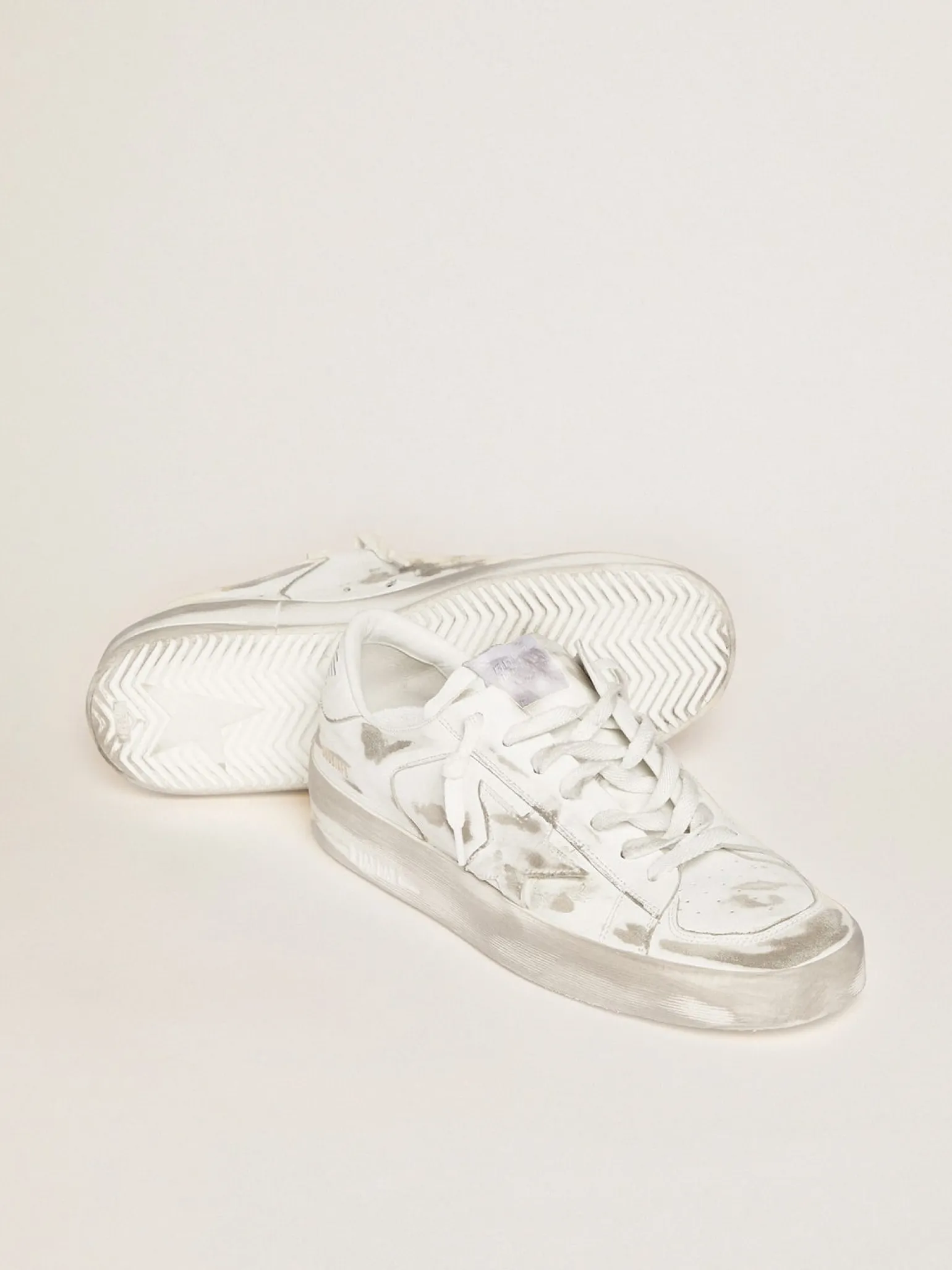 Hot Stardan Masculino branco de couro Stardan