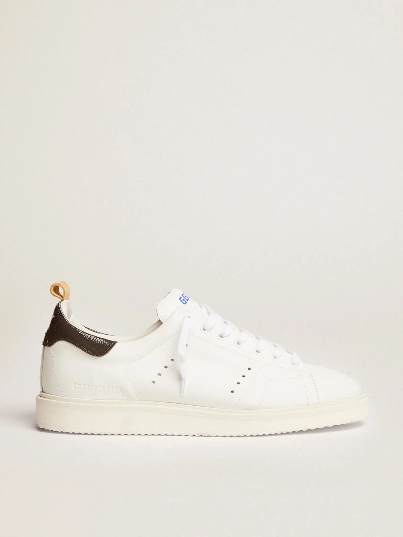 Store Starter Masculino de naplak branco com talão de couro envernizado Starter