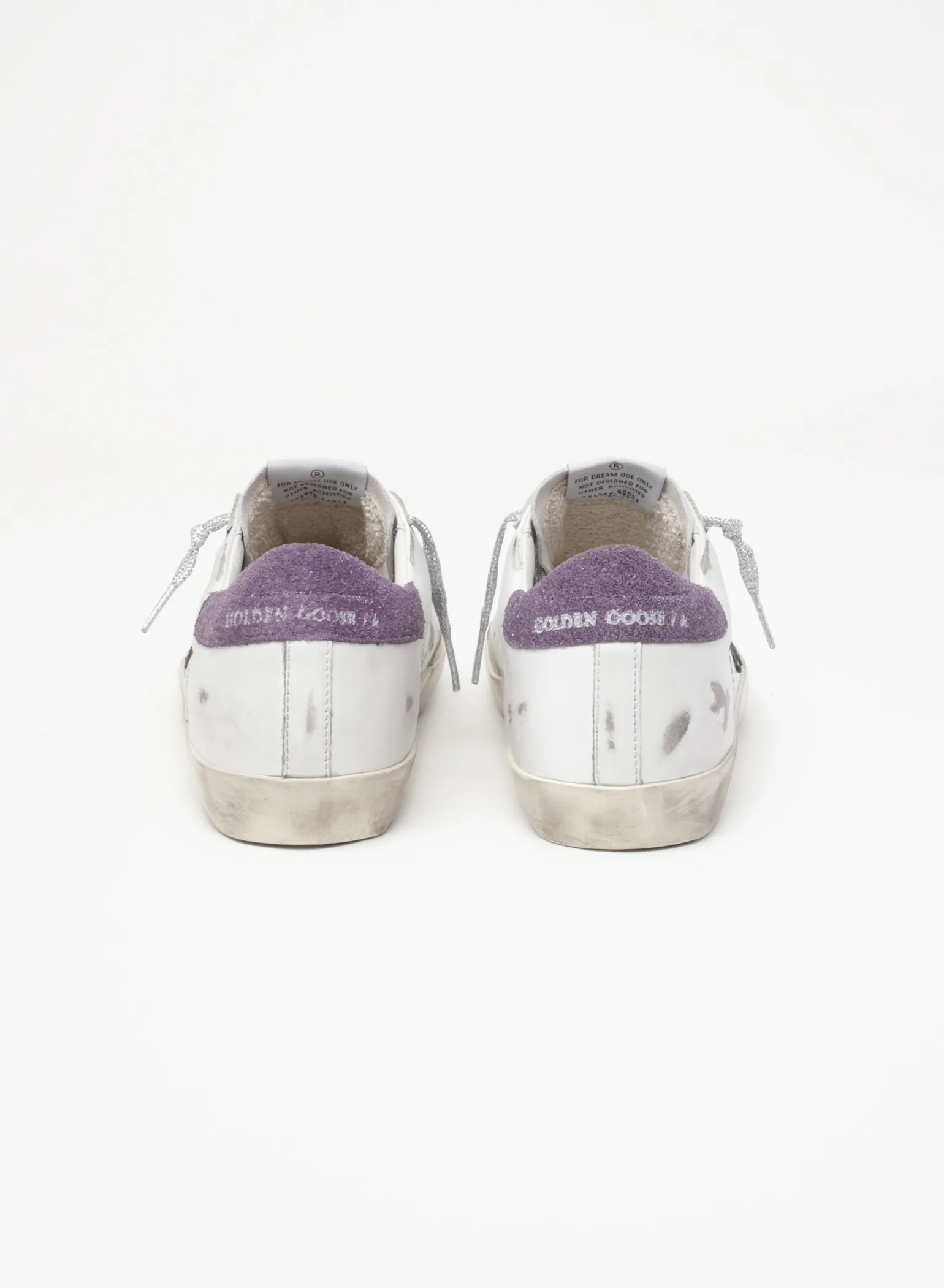 Sale Super-Star com estrela de suede com estampa de píton verde e talão roxo MULHER Super-Star