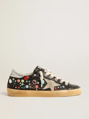 Clearance Super-Star com tachas coloridas e estrela de suede bege MULHER Super-Star