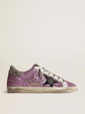 Shop Super-Star de glitter cor lavanda com estrela preta MULHER Super-Star
