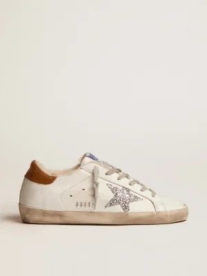 Discount Super-Star feminino com forro de shearling e estrela de glitter prateado MULHER Super-Star