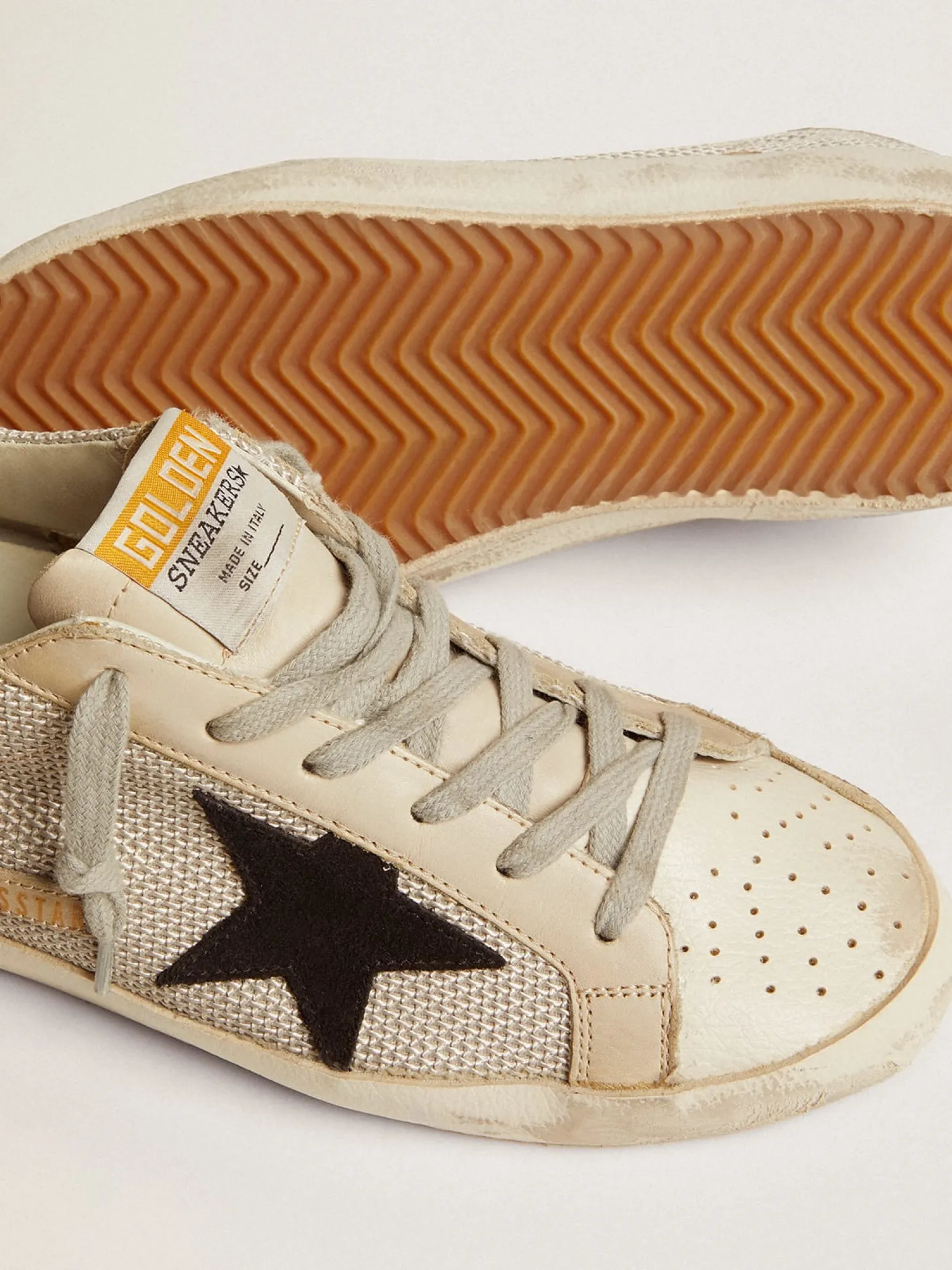 Clearance Super-Star feminino de couro MULHER Super-Star