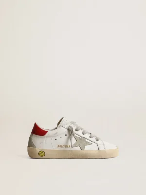 Clearance Super-Star Junior com estrela de suede e talão de couro vermelho Meninas pequenas (1-3 anos) | Meninos pequenos (1-3 anos)