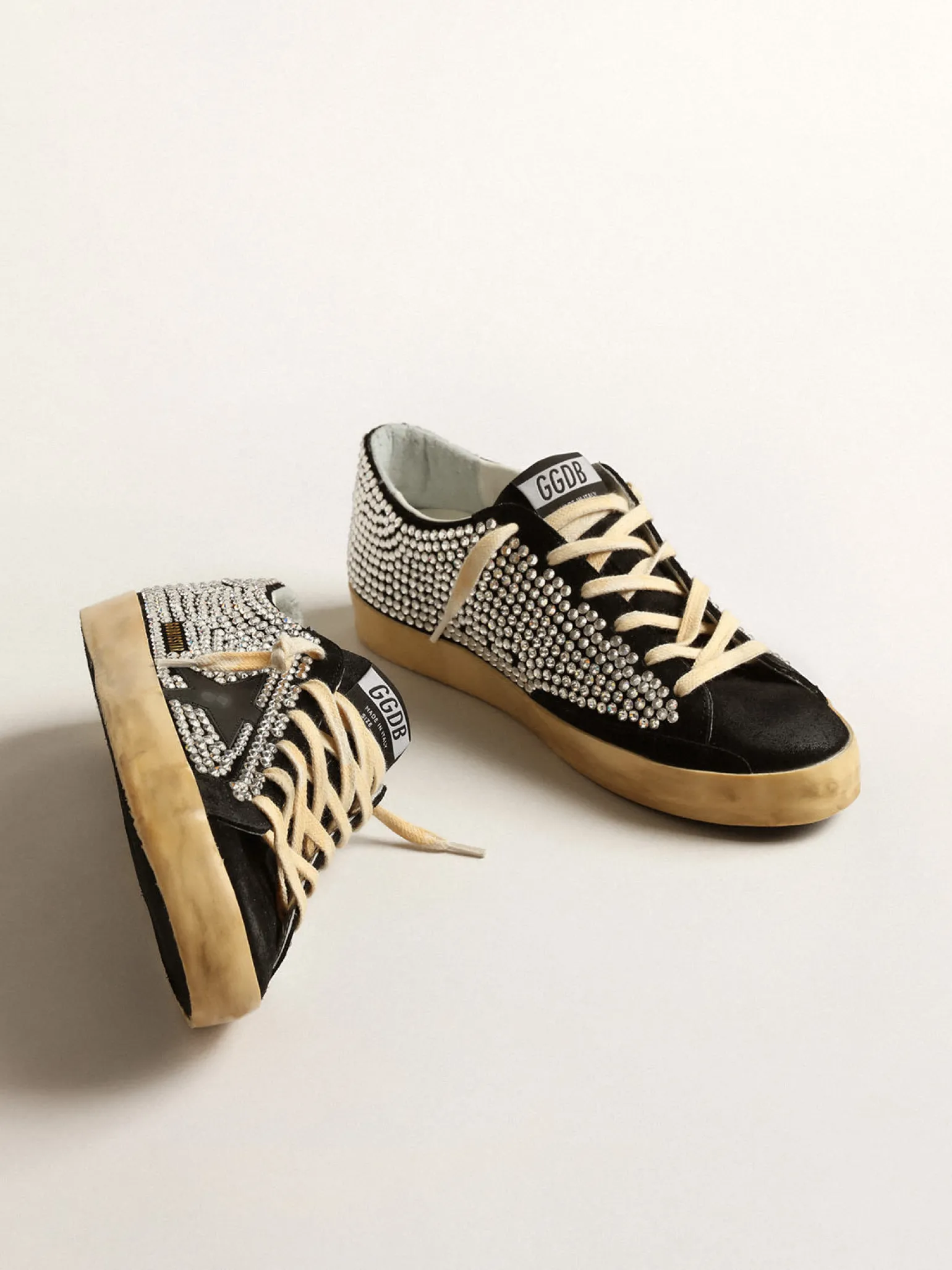 Best Super-Star LTD com cristais Swarovski e estrela de couro preto MULHER Super-Star