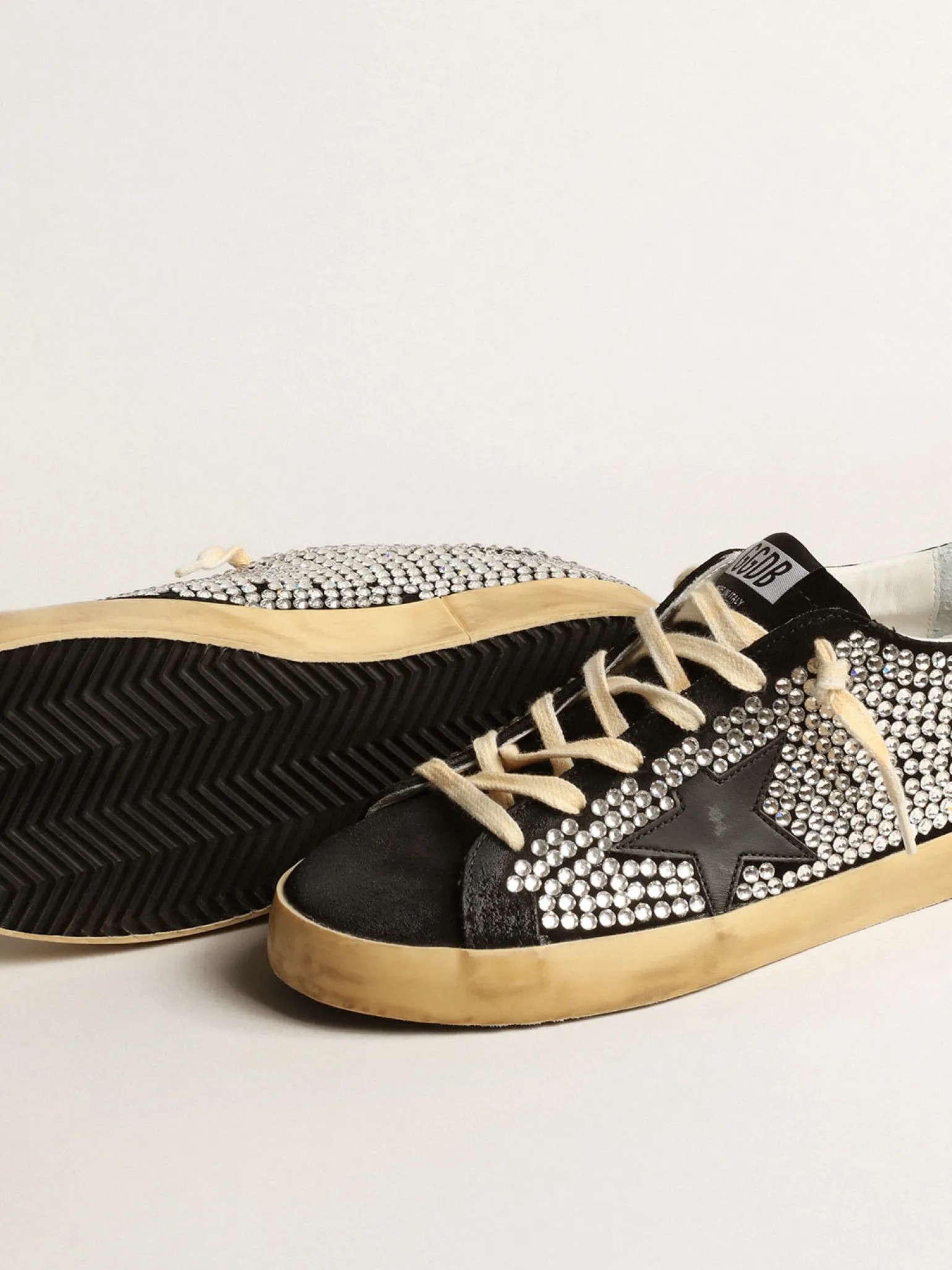 Best Super-Star LTD com cristais Swarovski e estrela de couro preto MULHER Super-Star