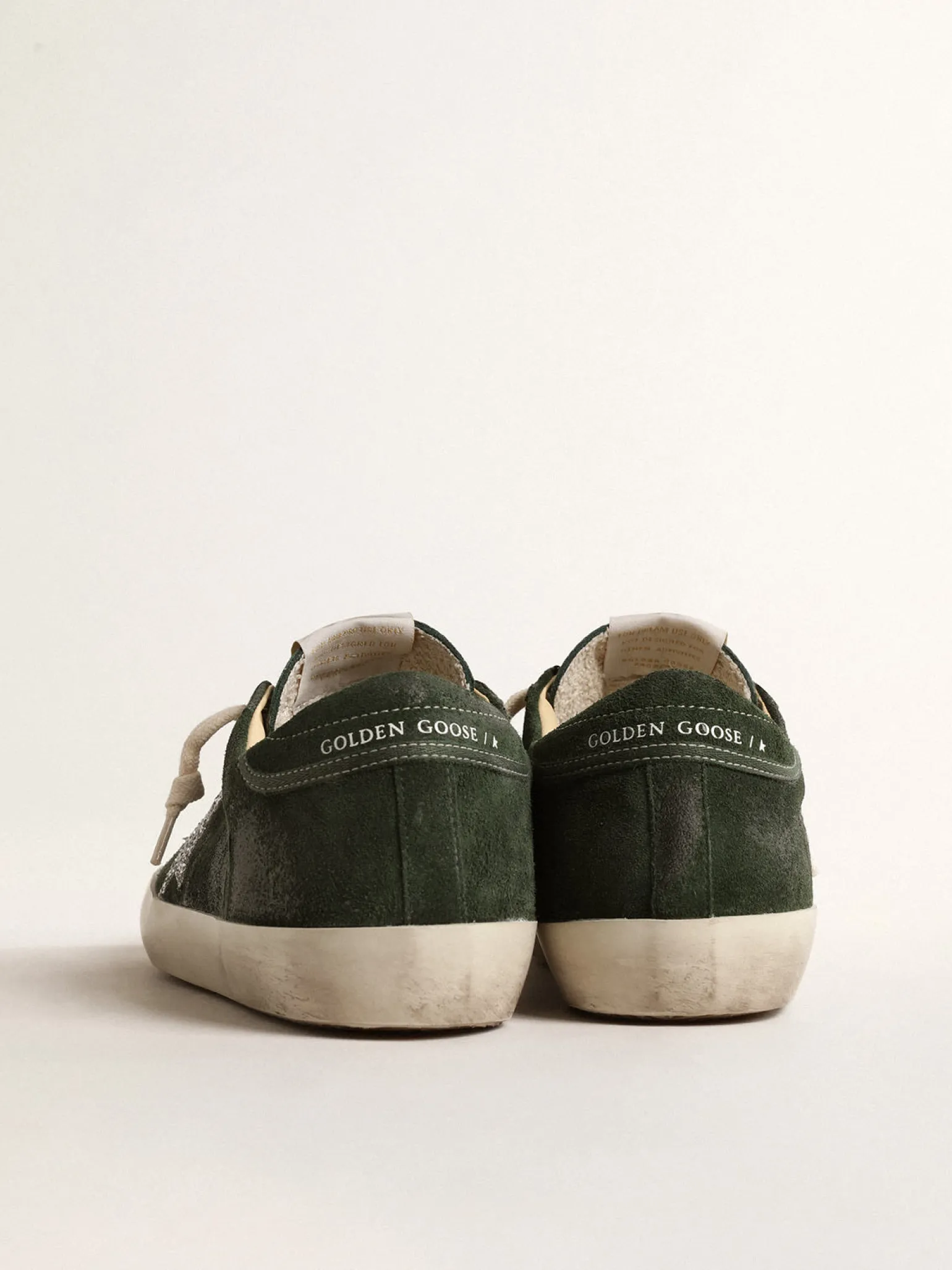 Clearance Super-Star LTD de suede verde com estrela de glitter prateado MULHER Super-Star