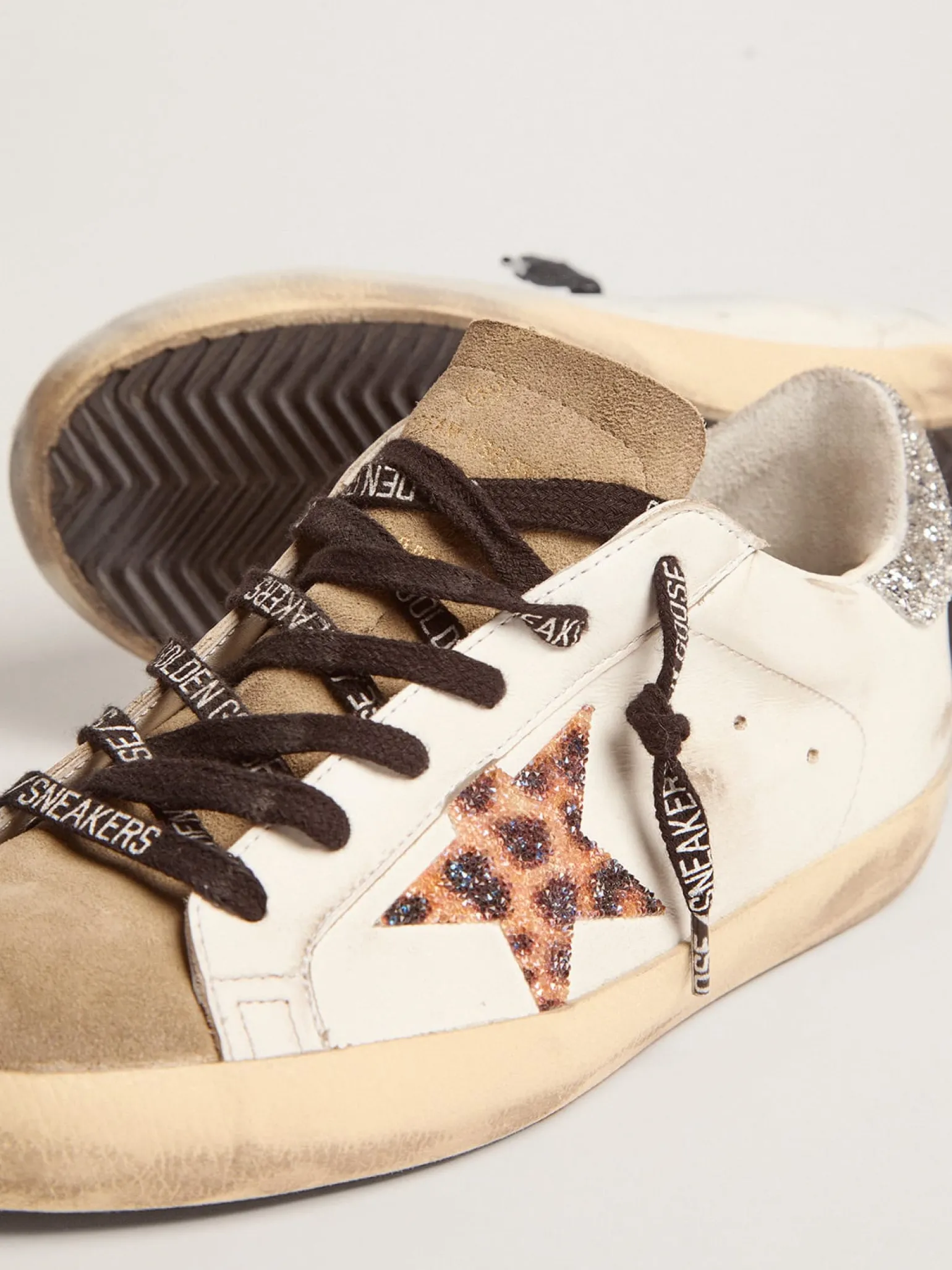 Cheap Super-Star LTD feminino com estampa de leopardo e estrela de cristal MULHER Super-Star