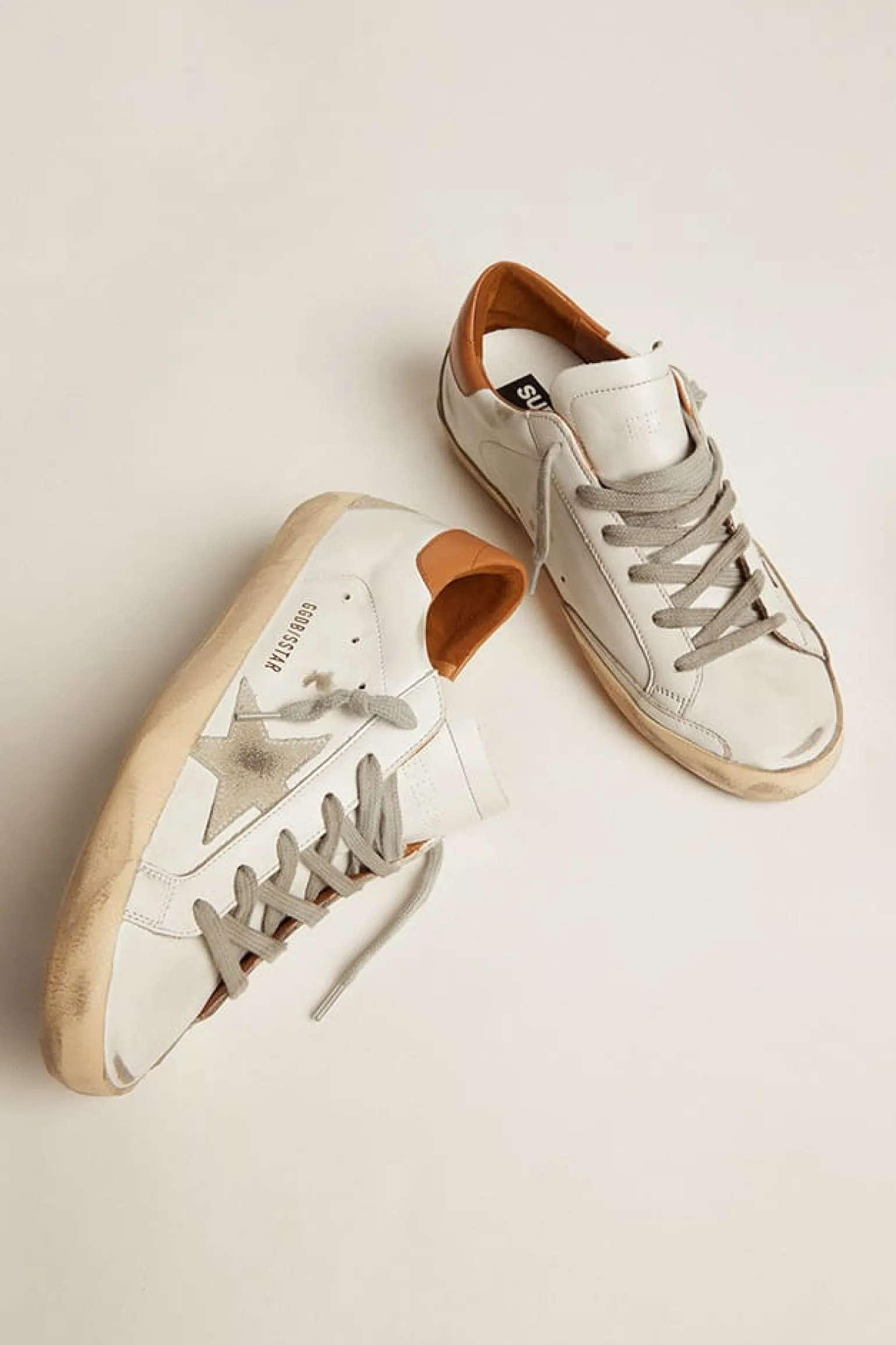 Hot Super-Star masculino com estrela de suede e talão marrom Super-Star