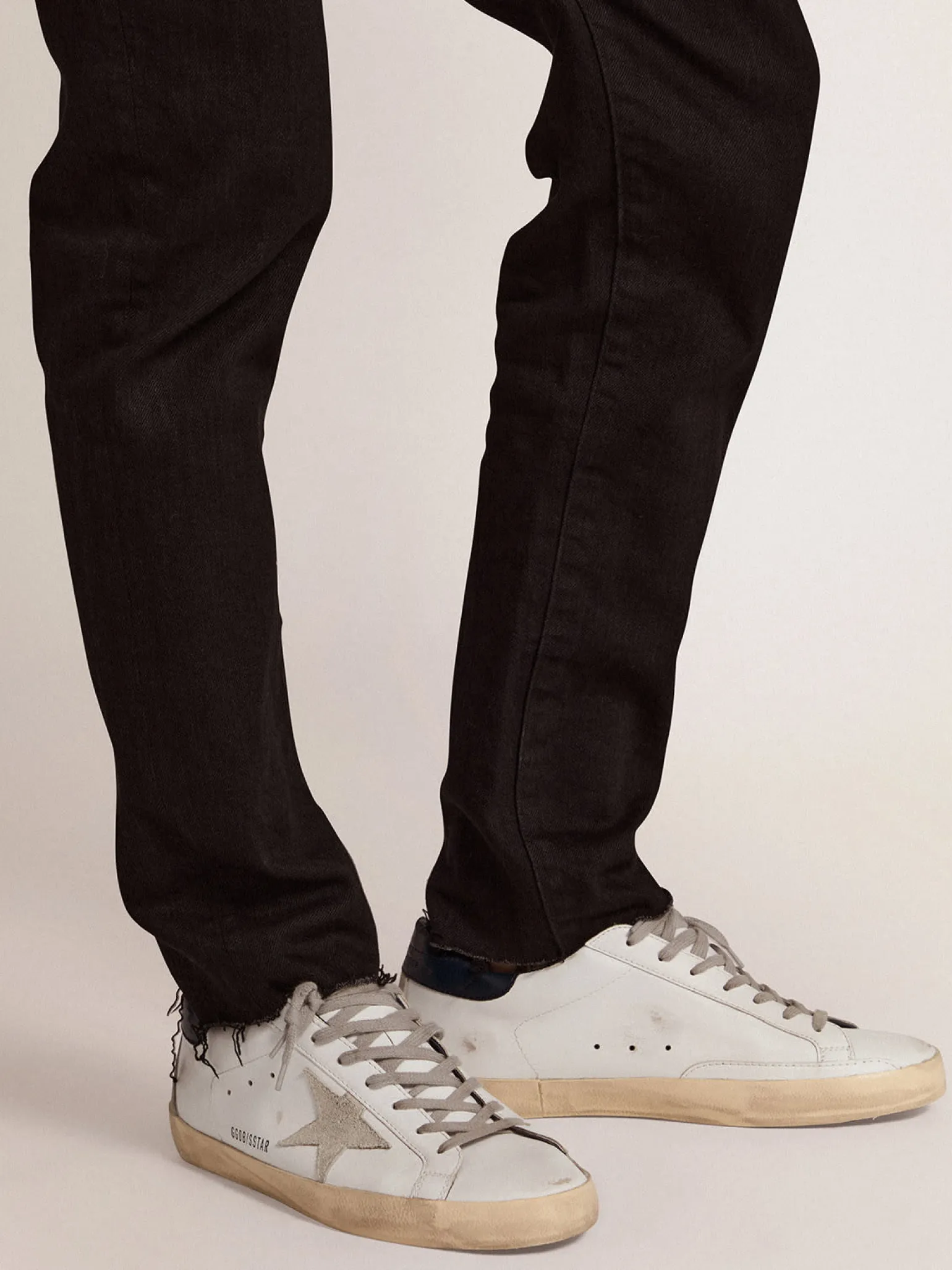 Online Super-Star masculino com estrela de suede e talão azul Super-Star