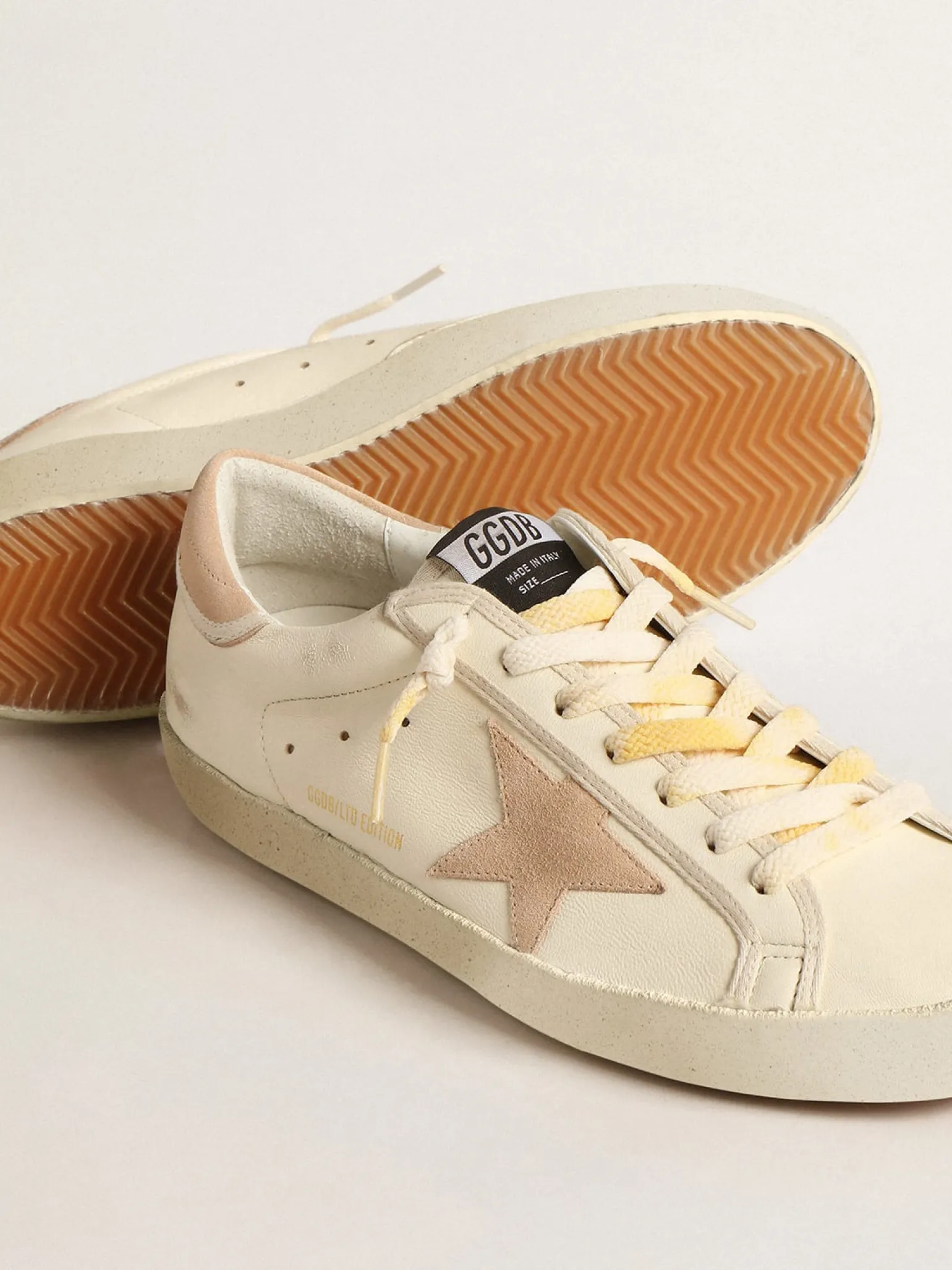 Hot Super-Star Masculino LTD de napa com estrela e talão de suede Super-Star