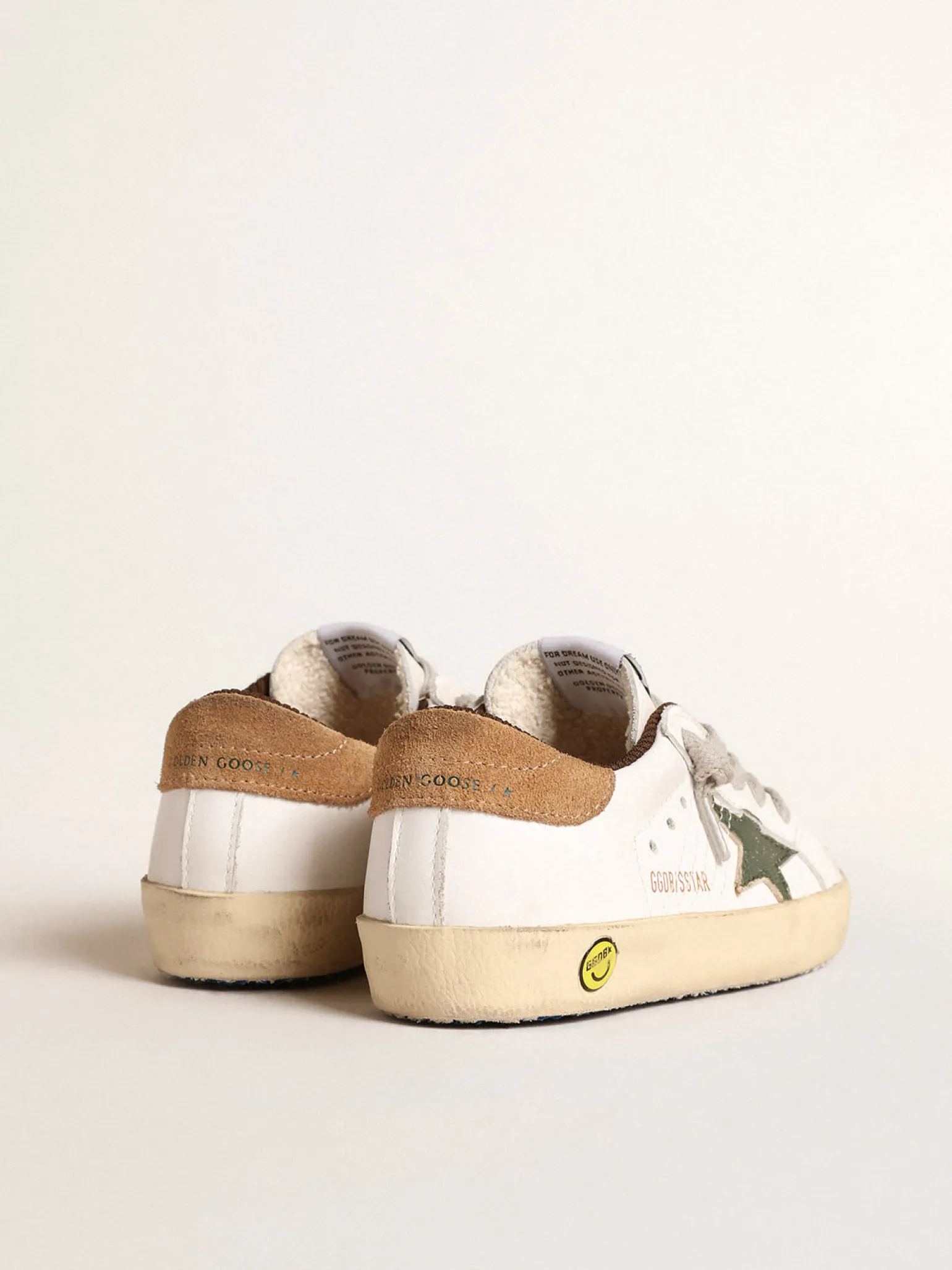 Clearance Super-Star Young com estrela de napa verde e talão de suede marrom Meninos (4-10 anos)