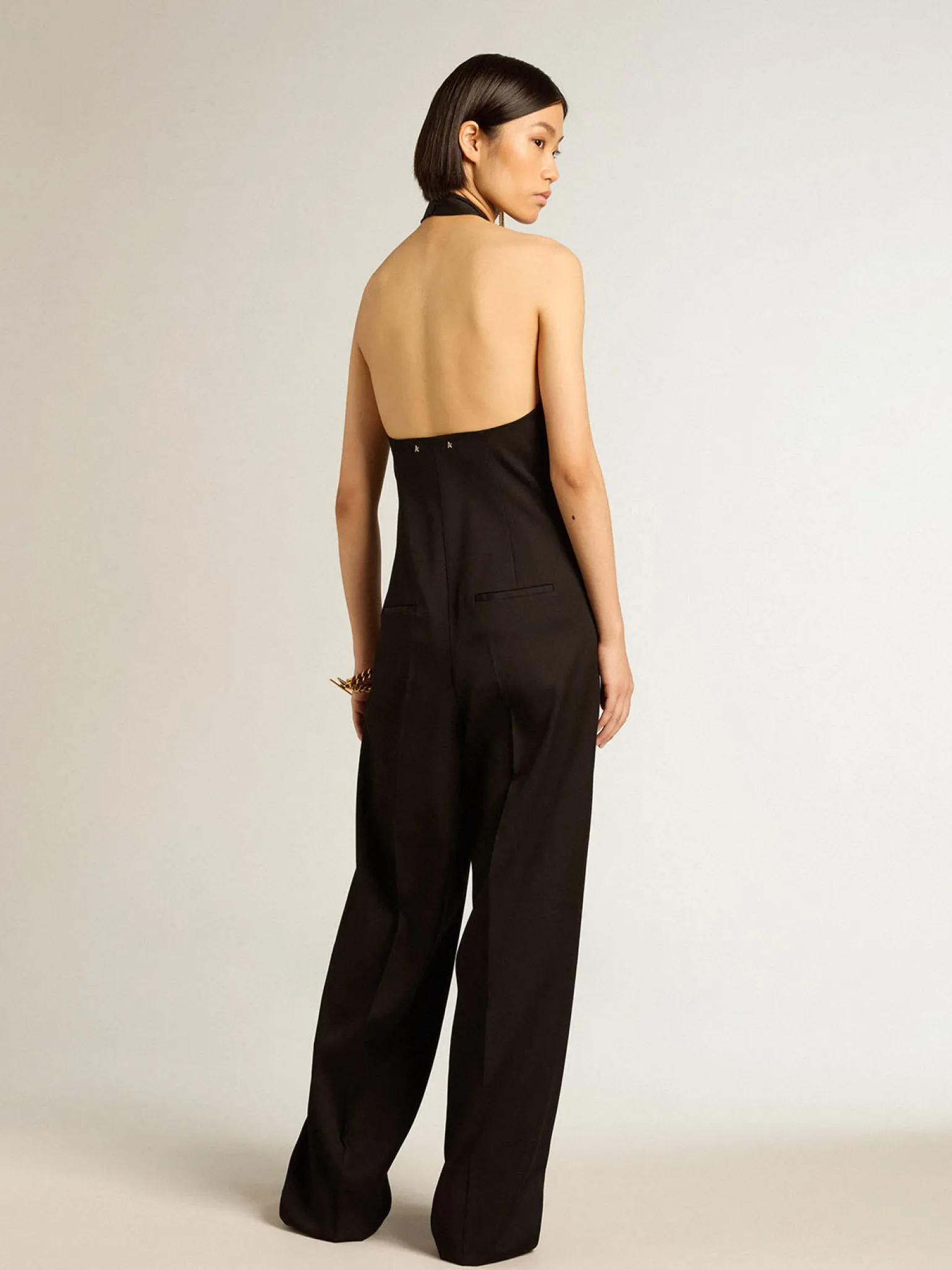 Best Sale Terno vestido de gabardine de lã preta MULHER Vestidos e macacões