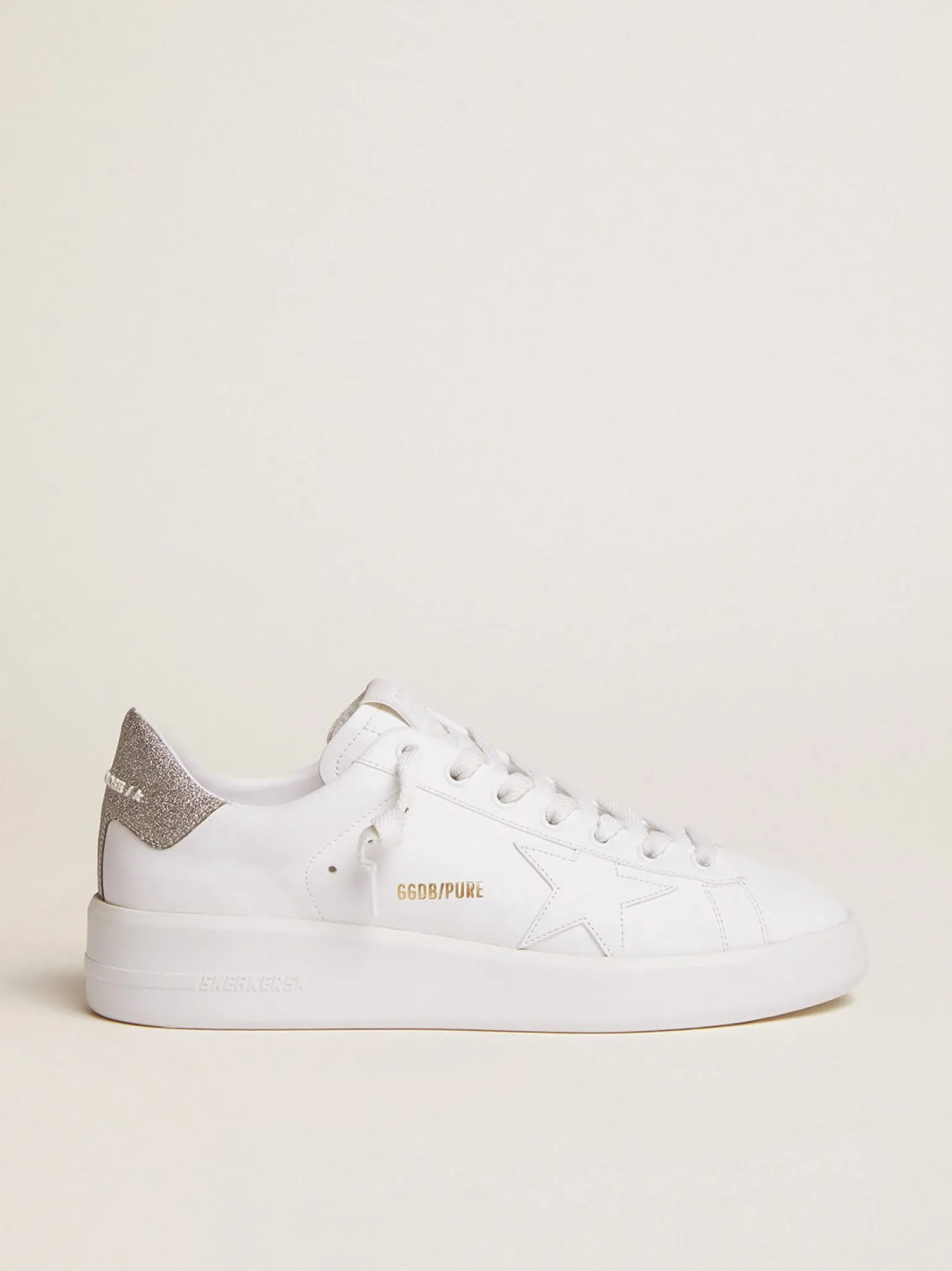 Cheap Tênis Purestar com talão de glitter prateado MULHER Purestar
