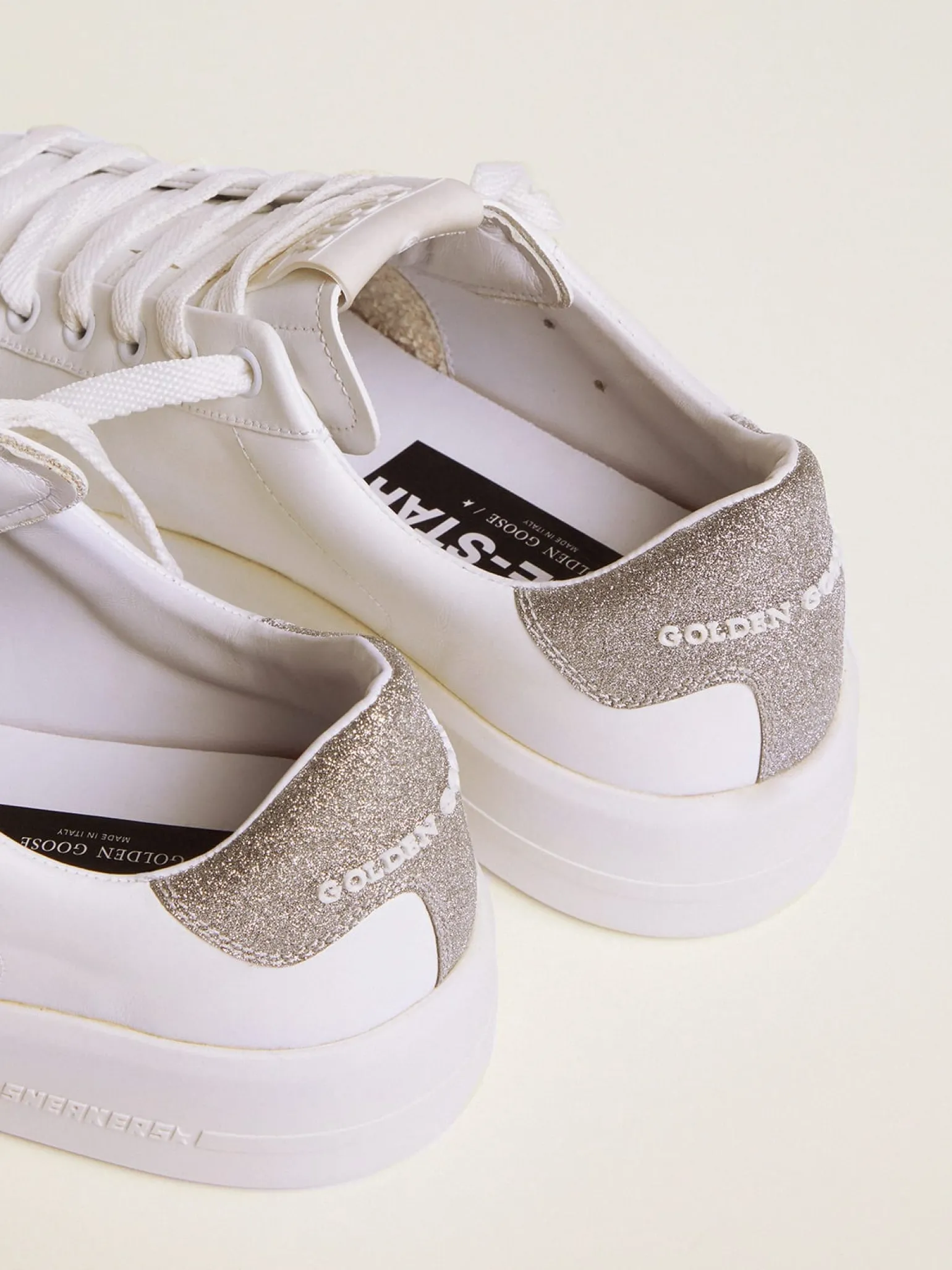 Cheap Tênis Purestar com talão de glitter prateado MULHER Purestar