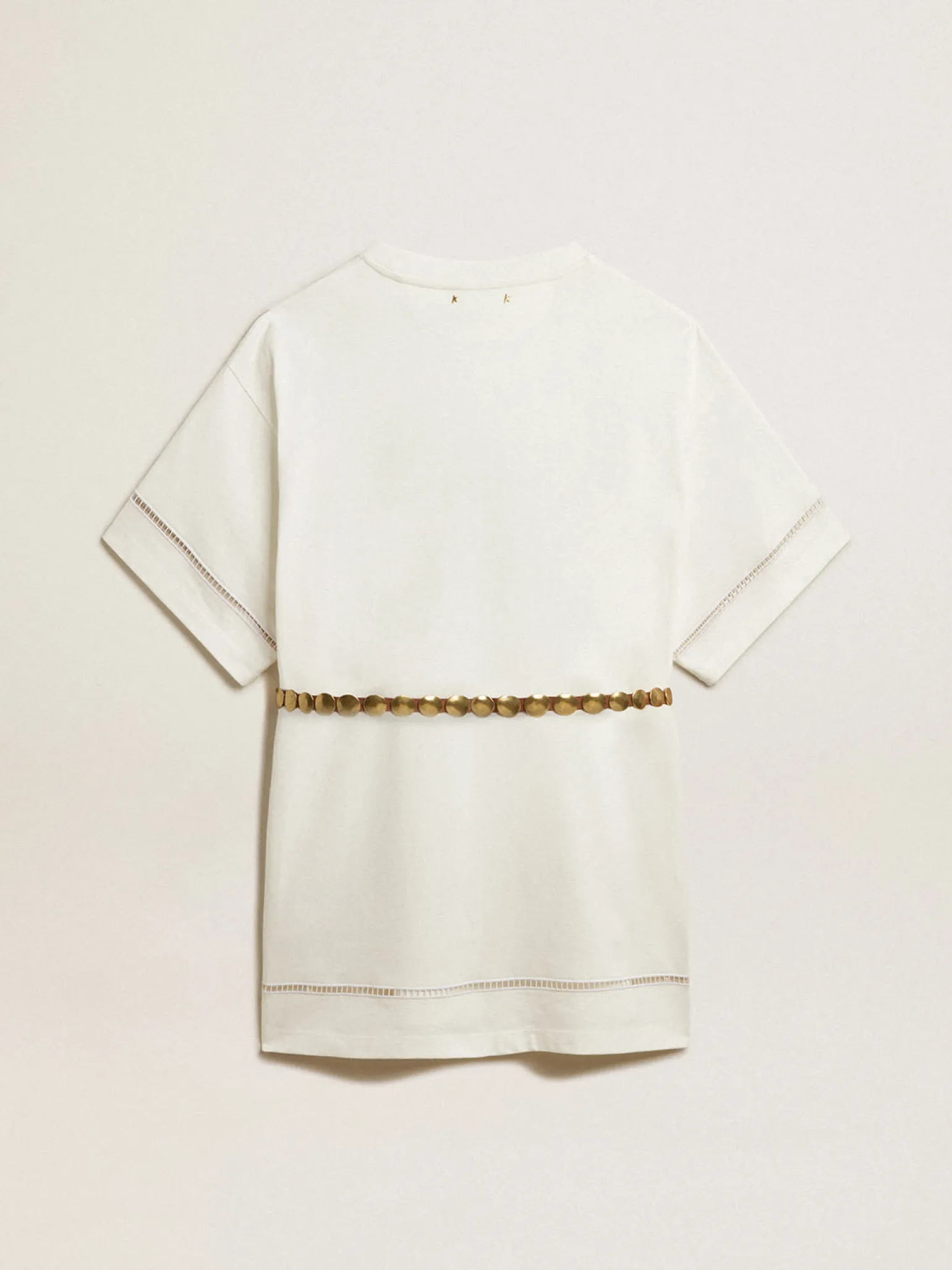 Shop Vestido t-shirt de algodão branco com cinto MULHER Beachwear | Vestidos e macacões