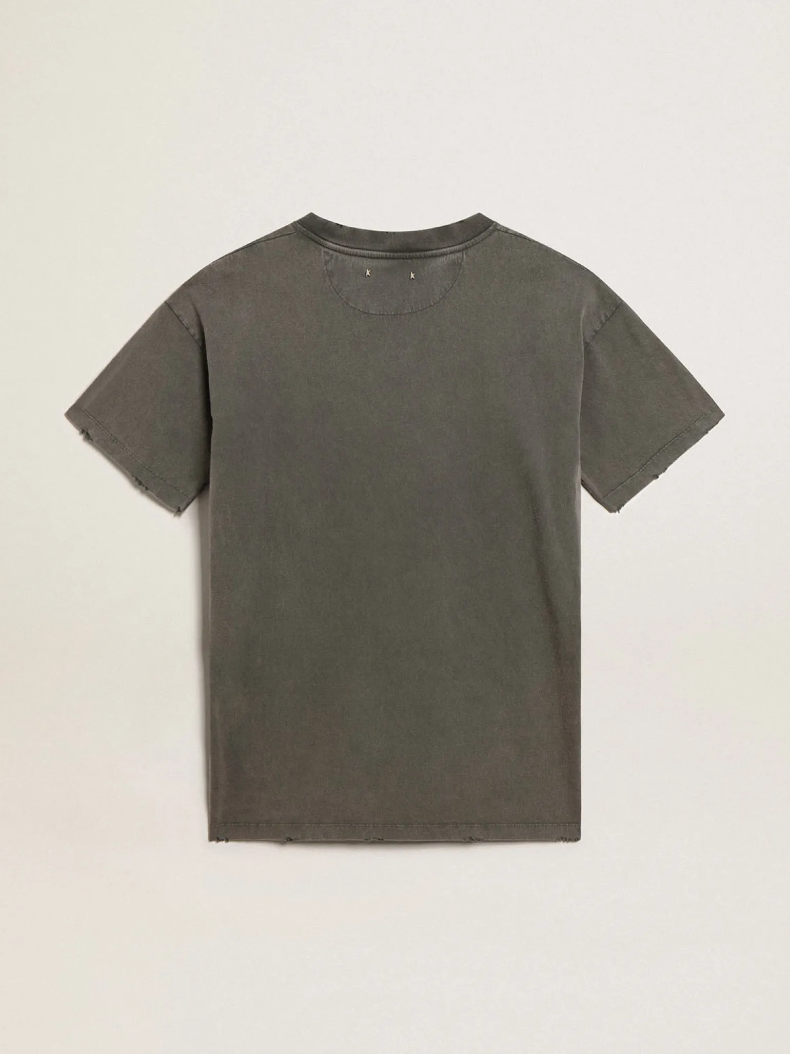 New Vestido T-shirt feminino cinza com tratamento desgastado MULHER Vestidos e macacões