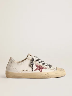 Online V-Star com estrela de glitter rosa e talão de couro metálico MULHER Beachwear | V-Star
