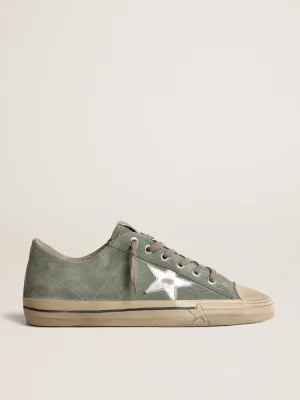 Shop V-Star de suede verde militar com estrela de couro metálico V-Star