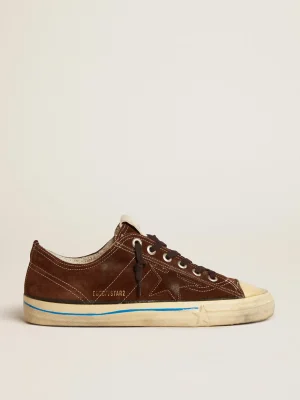 Store V-Star Feminino LTD de suede com estrela marrom e talão de couro verde MULHER V-Star