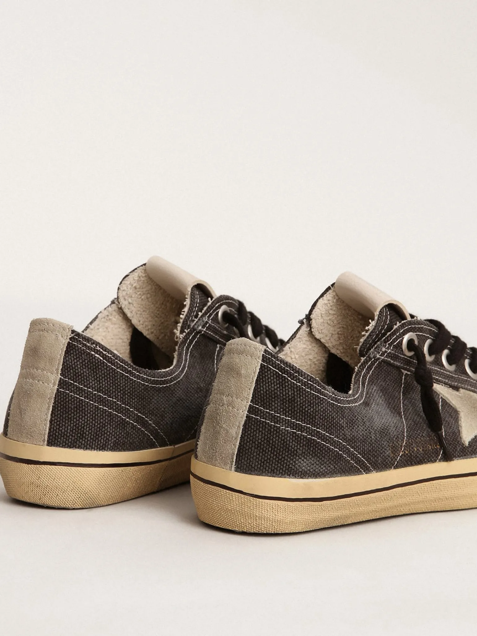 Sale V-Star LTD masculino de lona preta com estrela e talão cinza V-Star