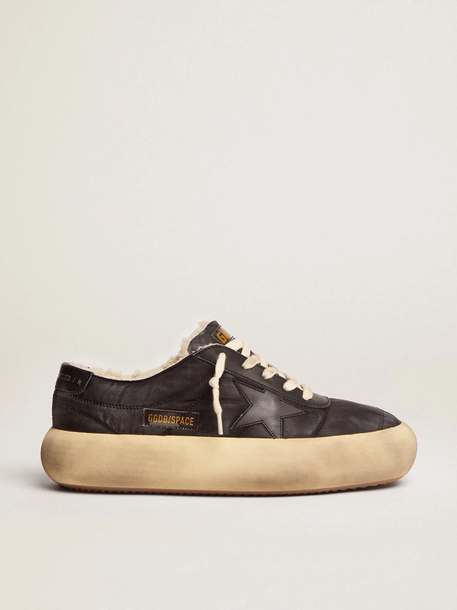 Best Sale Women's Space-Star shoes in quilted nylon with shearling lining MULHER Space-Star