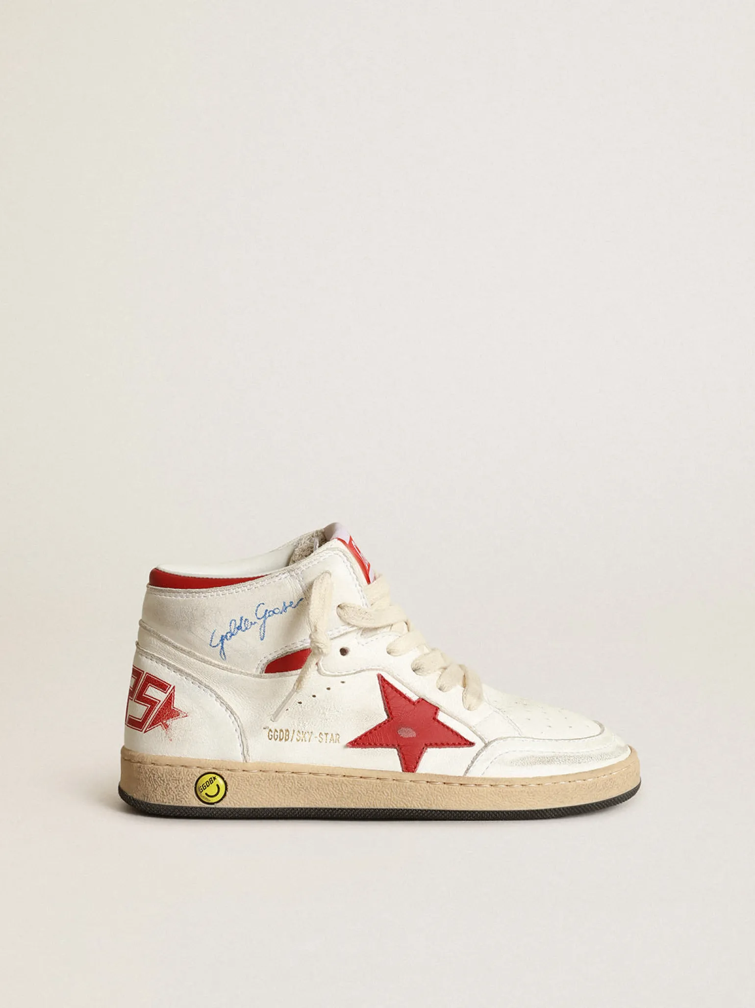 Outlet Young Sky-Star de napa branca com estrela e talão vermelhos Meninas (4-10 anos) | Meninos (4-10 anos)